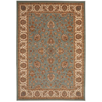 Grand Heritage GH102 Traditional Persian Classic Floral Vine Medallion Border Soft Stain-Resistant Durable Blue/Beige Rug-Concept Looms-Rug Love - The Most Loved Rug Store